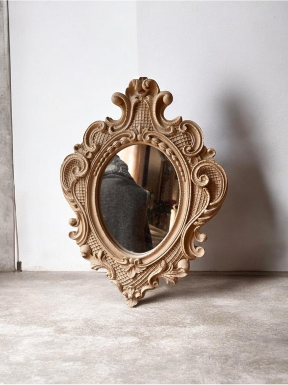 Vintage French Rococo style Oval Mirror wall mirror